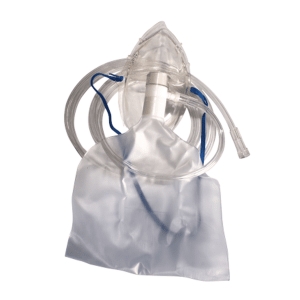 Oxygen mouth nose mask with reservoir bag