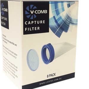 Collection filter pack of 8 for V-Comb vacuum lice comb